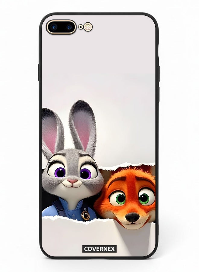 Covernex Apple iPhone 8 Plus Protective Case Cover Printed Featuring Zootopia Dynamic Duo - Image 2