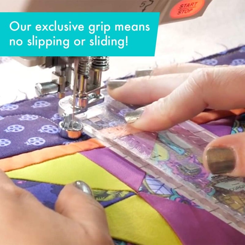 Creative Grids Machine Quilting Tool – Slim – CGRQTA2 – Made in USA, Non-Slip Grip Acrylic Quilting & Sewing Template Ruler for Free-Motion quilt Patchwork Design on Domestic Sewing & Longarm Machines - Image 3