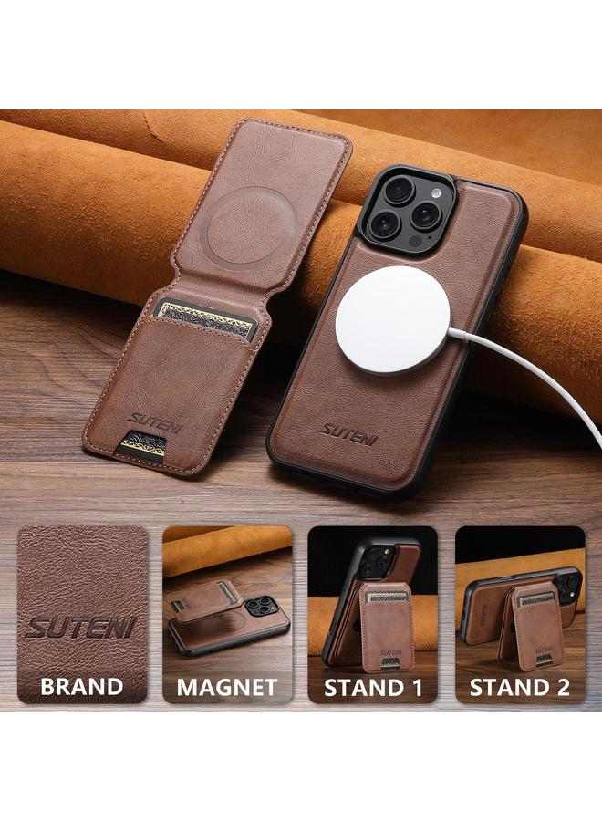 Suteni Case For iPhone 13 Pro Max M5 Magnetic Card Bag MagSafe Leather Phone Case - Image 3