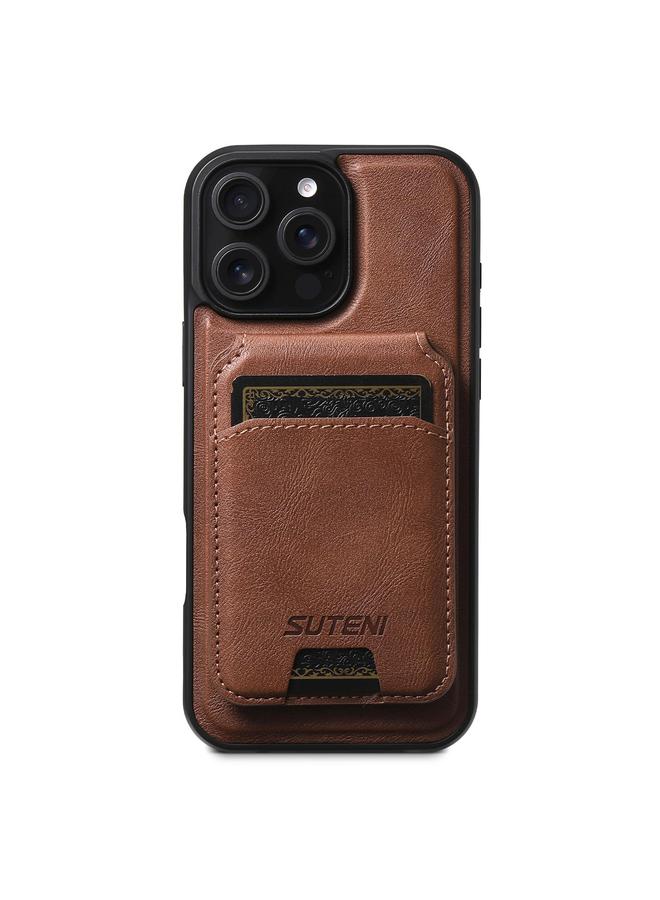 Suteni Case For iPhone 13 Pro Max M5 Magnetic Card Bag MagSafe Leather Phone Case - Image 1