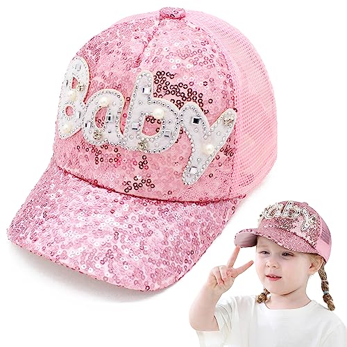 VRITRAZ Baby Sequin and Net Little Cap for Kids, Baby Girls & Boys 3-12 Years (Color-Pink) - Image 2