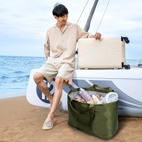 KALIDI 60L Extra Large Duffle Bag Beach Tote Zipper Utility Oversized Weekender Carrier All Travel Shopping Reusable Grocery Bag - Image 3