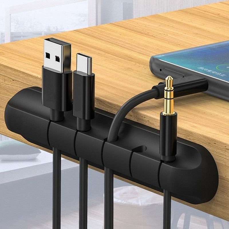 Desktop Cable Organizer Data Line Sorting And Fixing Buckle Charging Cable Holder Winder Earphone Cable Hub - Image 1