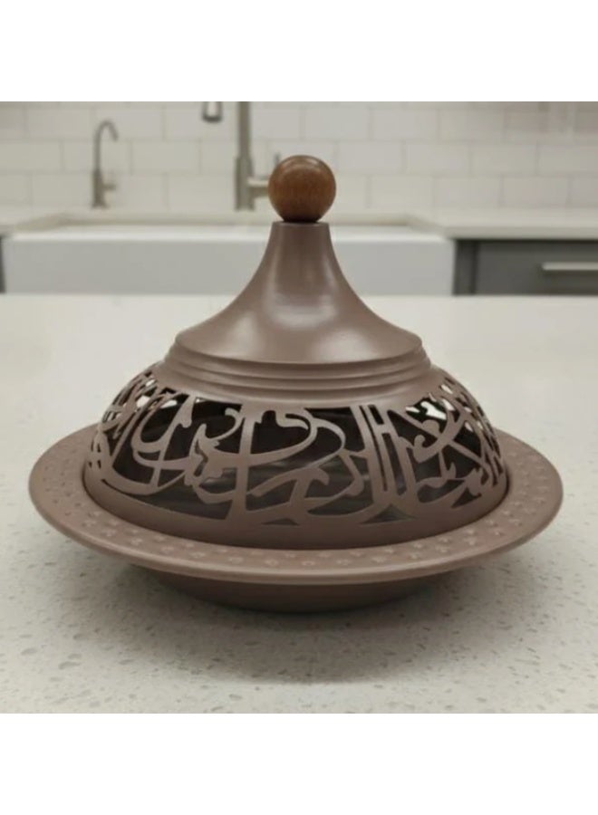 AKDC Large Metal Tajine 25 cm in Brown Finish – Luxurious Ramadan Special Decorative Design - Image 1