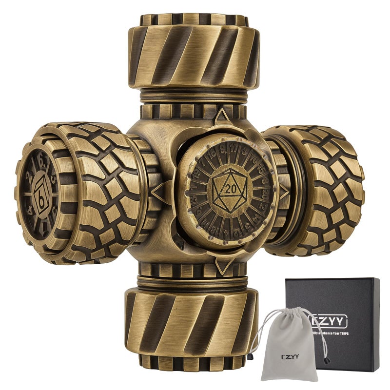 CZYY DND Spinner Dice  7in1 Metal Polyhedral Dice Set with Rotating Sides  4 Wheel Spinners  Stress Relief Easy to Read Great Gift and Accessories for DM Gamer  Collector Style B - Image 3