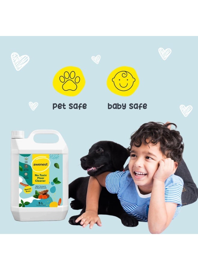 awenest Plant Based Natural Floor Cleaner Concentrate | 5L Concentrate | Basil and Citronella | 0% Harmful Chemicals | Pet friendly, Baby safe - Image 3