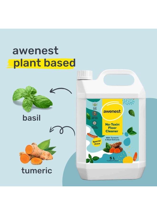 awenest Plant Based Natural Floor Cleaner Concentrate | 5L Concentrate | Basil and Citronella | 0% Harmful Chemicals | Pet friendly, Baby safe - Image 2