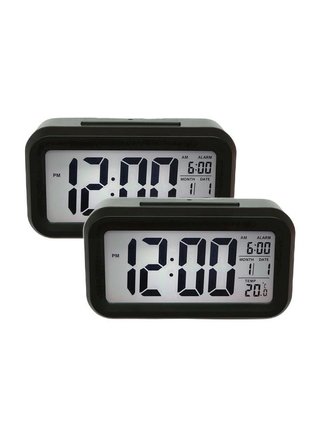 Luminous Digital Alarm Clock Black/Grey 13.5x7.5x4.5cm Bundle - Image 1