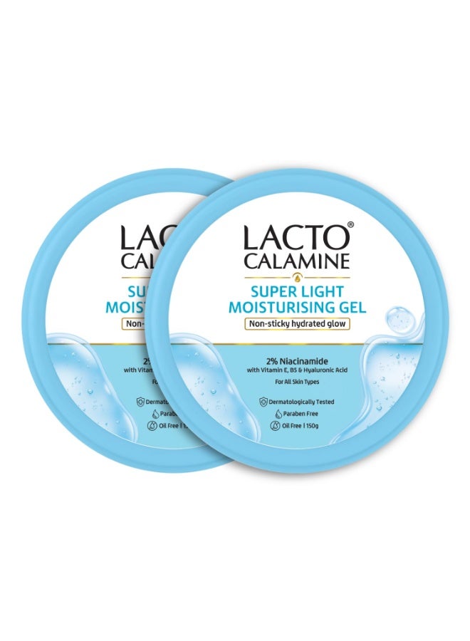 Lacto Calamine Super Light Moisturizer | 150g x 2 | Moisturizer for Face Oily Skin Solution with 2% Niacinamide | Face Moisturiser with 3X Instant Hydration | Hydration without the Oily Skin Feel - Image 1