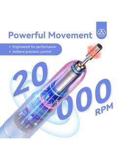 Saviland Portable Electric Nail Drill - 20000 RPM USB Electric Nail File with 7 Nail Drill Bits & 51 Sanding Bands for Nail Prep Acrylic Nails Dip Nails Gel Nails Home Salon Use  - Image 2