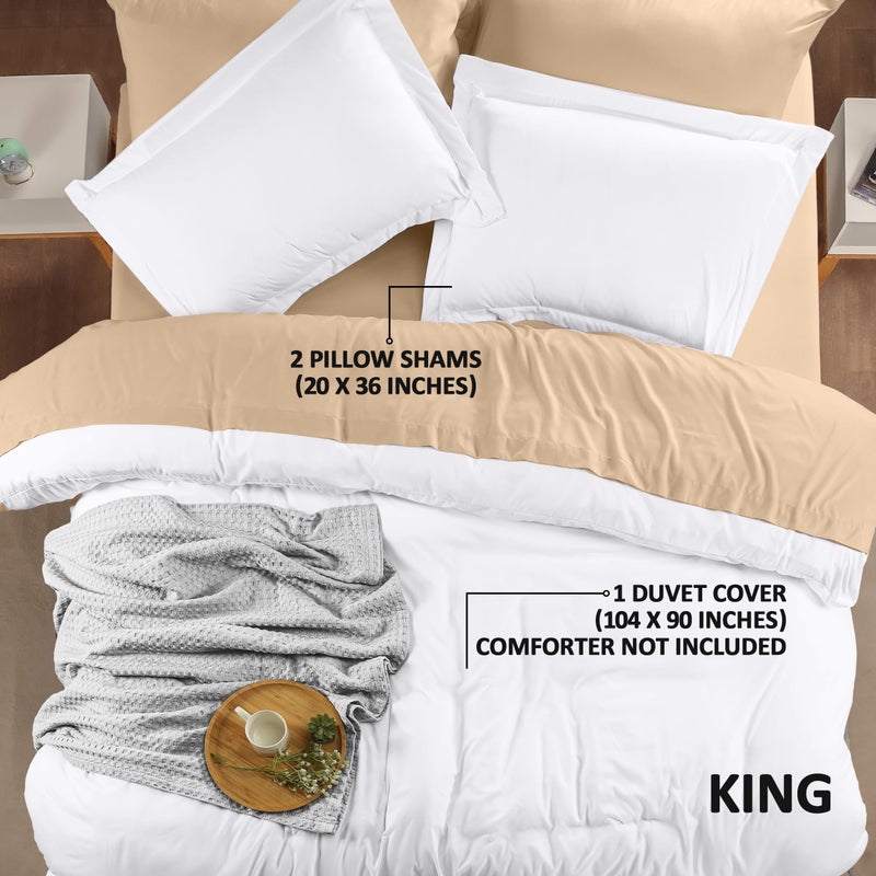 Utopia Bedding Duvet Cover King Size - 1 Duvet Cover with 2 Pillow Shams 20 X 36-3 Pieces Bedding Duvet Cover with Zipper Closure - Soft Brushed Microfiber, 104 X 90 Inches (King, White) - Image 2