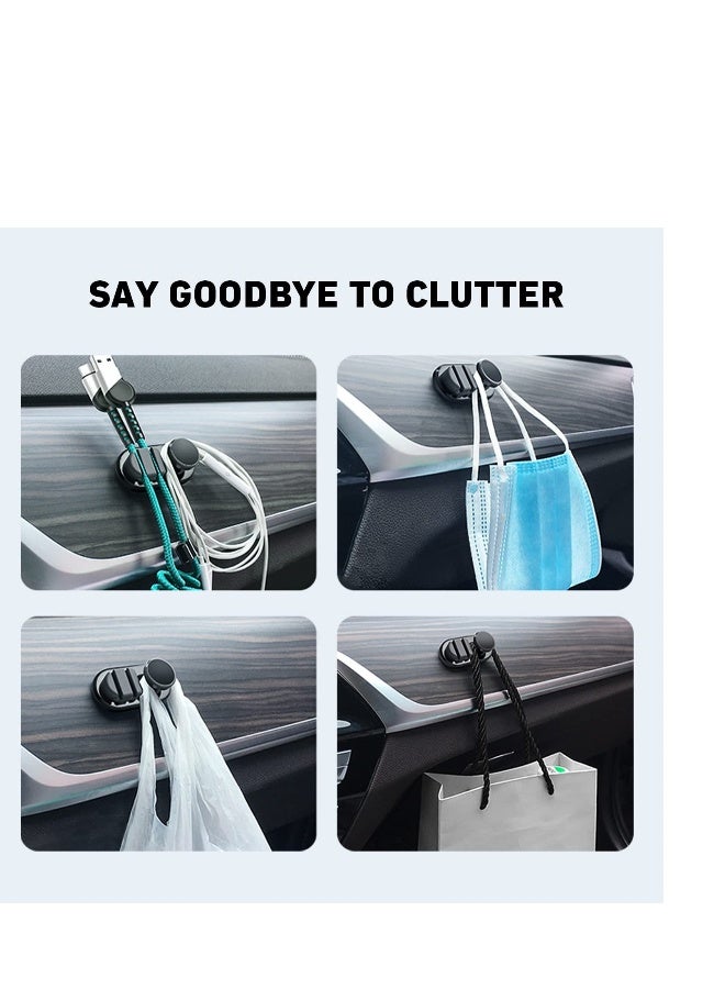 Car Dashboard Hook Holder for Key, Car Storage Clip, Multi Storage Hook, for Charging Cable, Data Cable,Earphone Cable,Bag and Mask, Phone Cord Organizer Stick on Dashboard, Hanging Hooks, Holder - Image 3