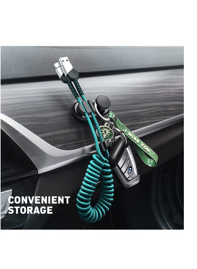 Car Dashboard Hook Holder for Key, Car Storage Clip, Multi Storage Hook, for Charging Cable, Data Cable,Earphone Cable,Bag and Mask, Phone Cord Organizer Stick on Dashboard, Hanging Hooks, Holder - Image 2