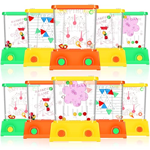Sumind 10 Pcs Handheld Water Game for Kids Easter Basket Stuffers Mini Water Ring Toss Basketball Hoop Toy 90s Retro Mini Games for Goodie Bag Birthday Return Gifts Fresh StyleColorful - Image 1