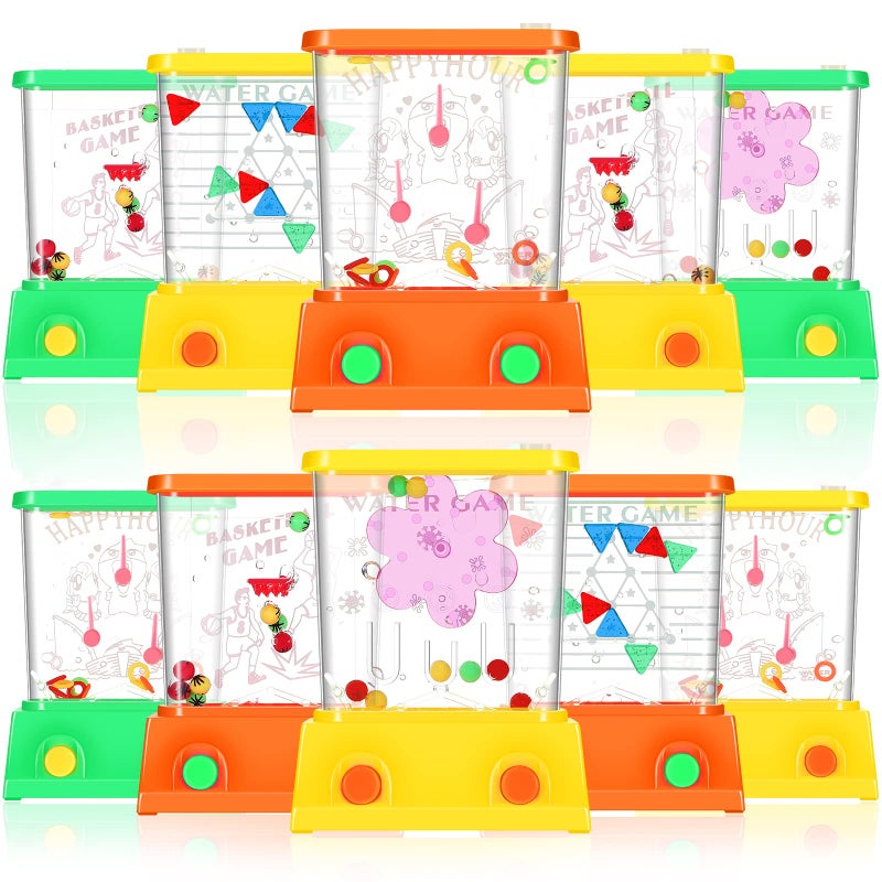 Sumind 10 Pcs Handheld Water Game for Kids Easter Basket Stuffers Mini Water Ring Toss Basketball Hoop Toy 90s Retro Mini Games for Goodie Bag Birthday Return Gifts Fresh StyleColorful - Image 3