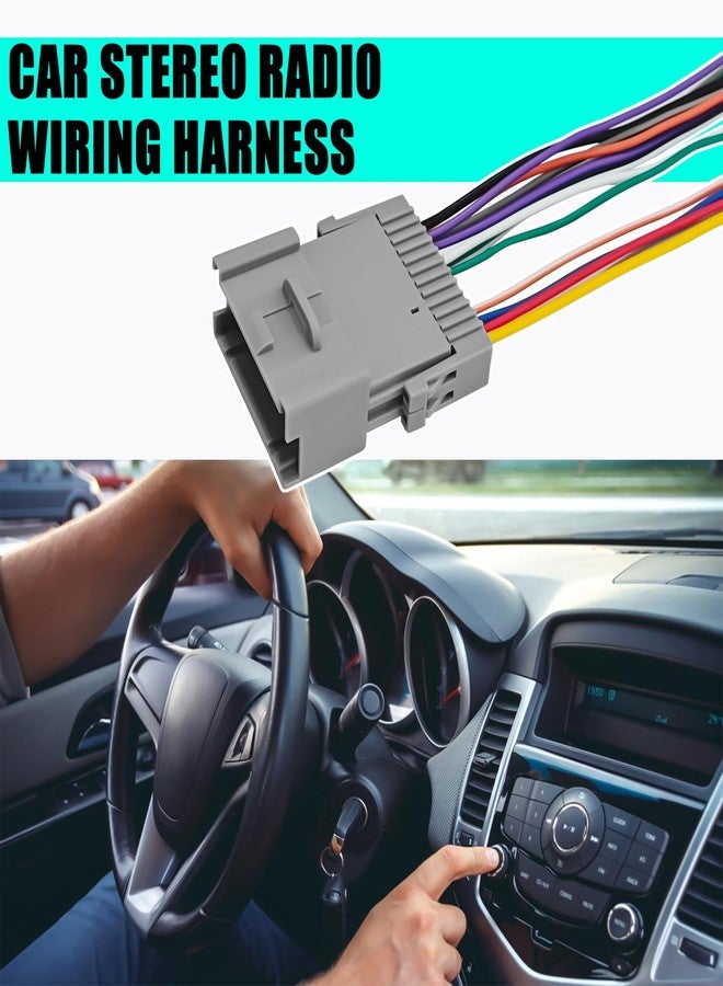SWQS 3PCS Car Radio Wiring Harness Adapter Kit, Aftermarket Stereo CD Player Receiver Adapter, Modified Pigtail Connector Plug Compatible with Chevy Silverado Chrysler Hummer Buick Suzuki (Gray) - Image 5