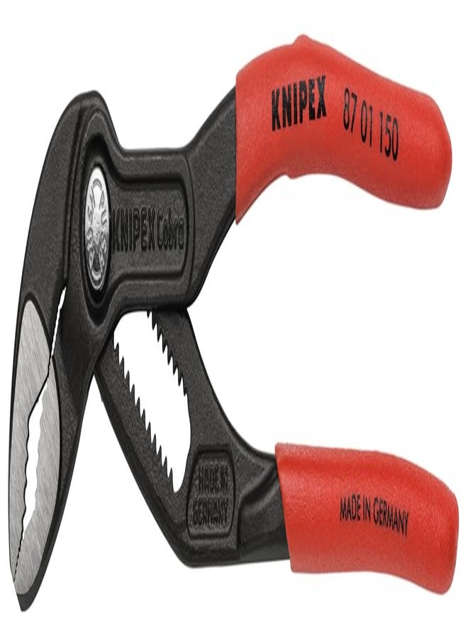 KNIPEX | 87 01 150 | Cobra Hightech Water Pump Pliers grey atramentized with non-slip plastic coating 150 mm - Image 1