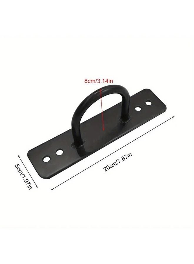 Black Heavy Duty Metal Wall Mount U Hook Anchor Plate For Resistance Bands Strength Training - Image 1