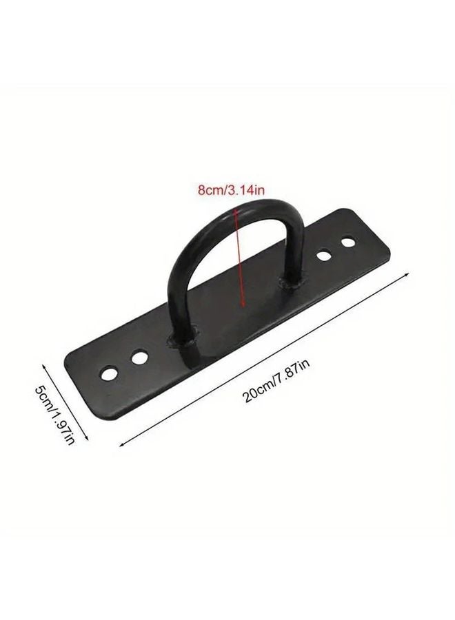 Black Heavy Duty Metal Wall Mount U Hook Anchor Plate For Resistance Bands Strength Training - Image 3
