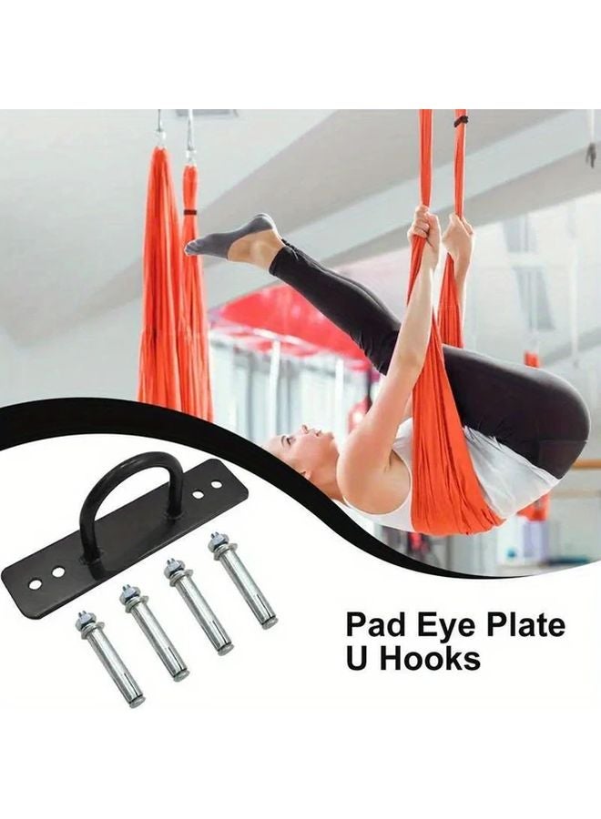 Black Heavy Duty Metal Wall Mount U Hook Anchor Plate For Resistance Bands Strength Training - Image 4