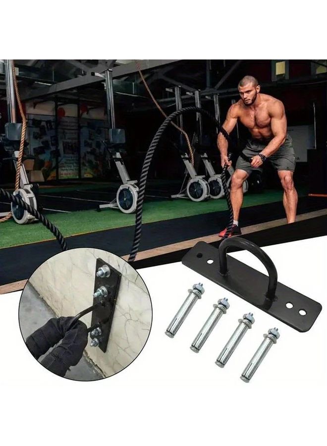 Black Heavy Duty Metal Wall Mount U Hook Anchor Plate For Resistance Bands Strength Training - Image 5