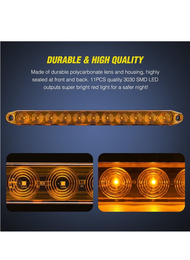 Y&D - 2 Pack 16Inch 11 LED Amber Trailer Marker ID Bar Stop Brake Turn Signals Tail Light 12V Lights IP67 Waterproof for Truck Camper - Image 1