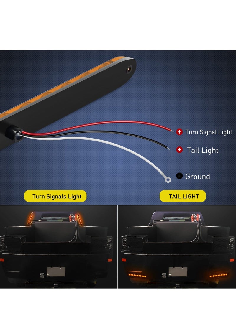 Y&D - 2 Pack 16Inch 11 LED Amber Trailer Marker ID Bar Stop Brake Turn Signals Tail Light 12V Lights IP67 Waterproof for Truck Camper - Image 1