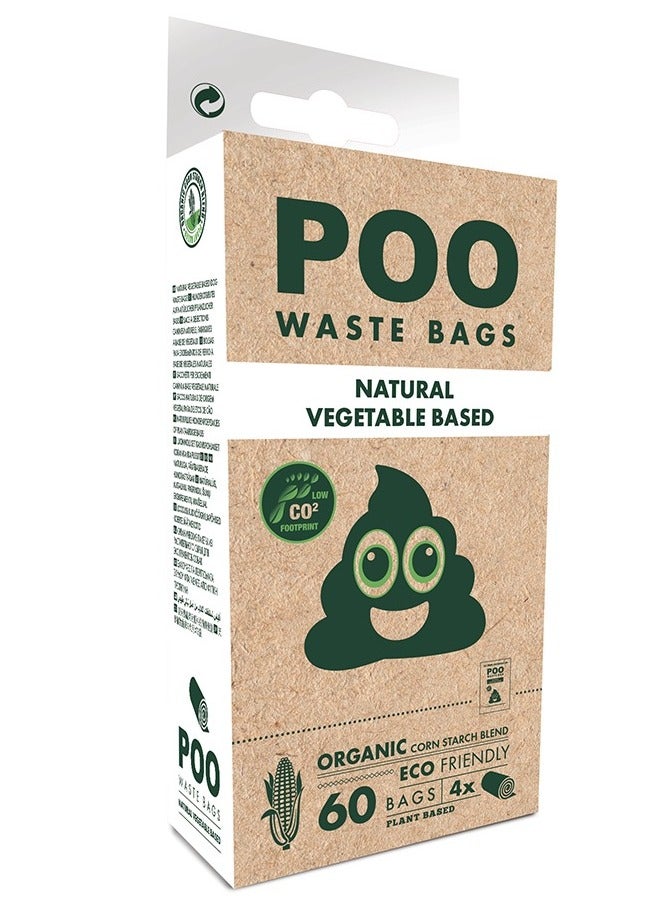 Poo Eco Friendly Waste Bags Unscented 60 pcs