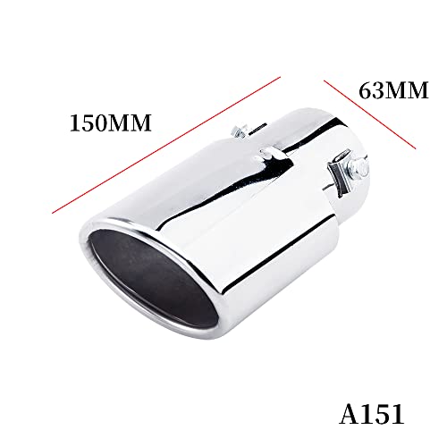 Automaze Universal Fit Car Straight Oval Shaped Exhaust Tail Muffler Tip Pipe 63mm (Model-A151) - Image 2