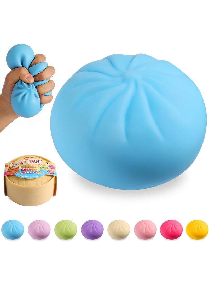 Meetion 1pc Random Color Dumpling Squishy, Viral Squishy Dumpling Mystery Box,Squishies Toys, Bao Bun Squeeze Stress Relief Fidget Toy,Holiday & Birthday Gifts for Kids Teens & Adults - Image 1