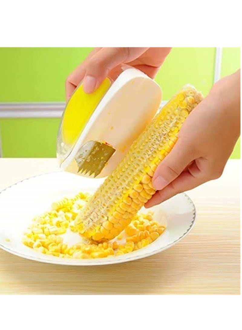 Zikra Corn Shucker Remover, Corn Stripper, Corn Peeler, Quick Corn Cob Remover Kitchen Cooking Tools with Hand Protector Corn Stripping Tool Useful Corn Shaver Peeler Kitchen Cooking Tools - Image 2