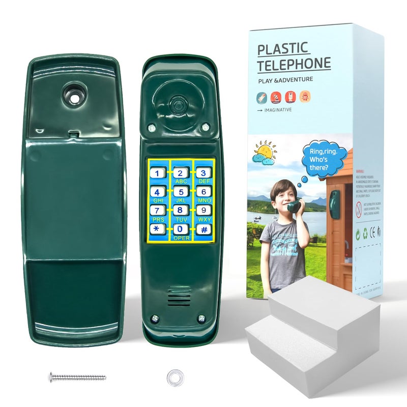 HAPPYPIE Toy Phone for Kids Swing Set Phone Pretend Phones and Learning Education Phone Plastic Telephone Creative Children Play Phone for Toddlers Baby Cell Phone Playhouse Phone Green - Image 3