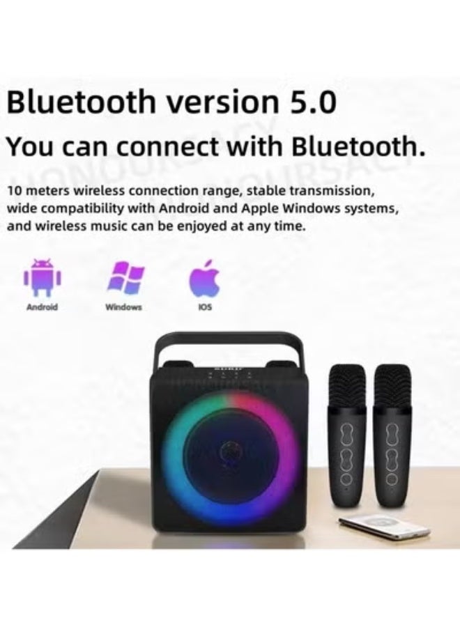 Smart Berry S25 Home KTV Outdoor Portable Bluetooth Speaker – Rechargeable PA System with Dual Wireless Microphones, HD Stereo Sound, Multi-Connectivity, Long Battery Life for Parties, Events & Home Entertainment - Image 3