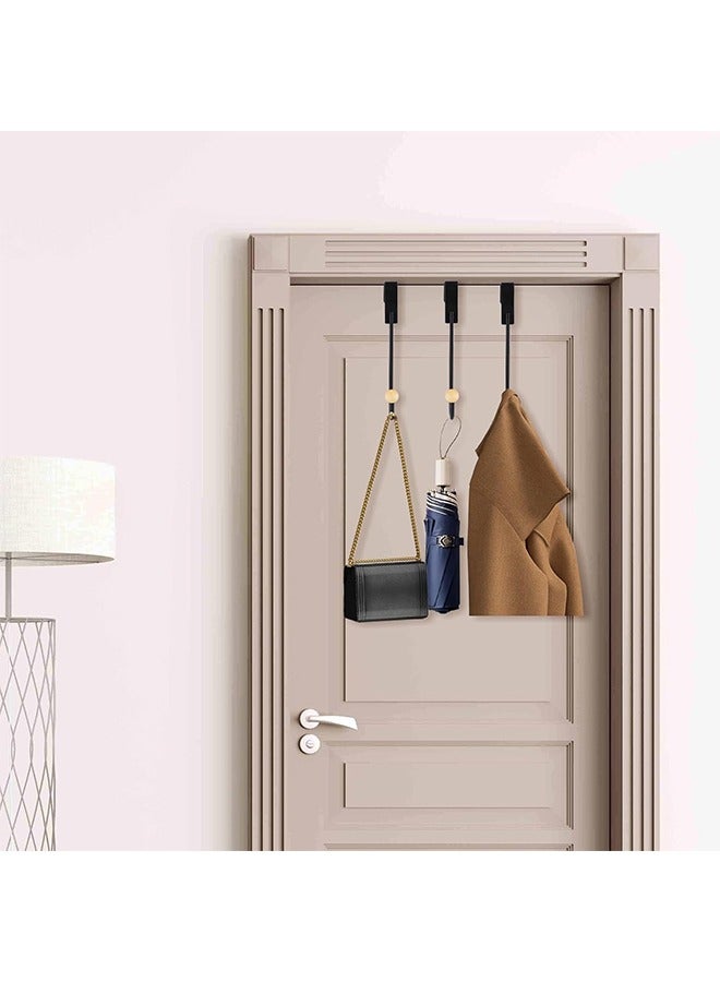 Door Hangers for Bathroom, 4 Pcs Door Hangers Hooks, Purse Hanger for Closet, Heavy Duty Hook Coat Rack for Living Room, Purse Hanger for Closet, Large Closet Hooks Purse Organizer  - Image 5