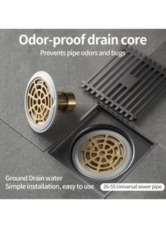 ماركة غير محددة Drain Defense Kit - 2 Piece Odor Resistant Floor Drain with Removable Filter Cover |Shower Drain Hair Catcher |Prevents Plumbing Clogs |Ideal for Drain Pipes ≥ 1.3’ Diameter  - Image 3