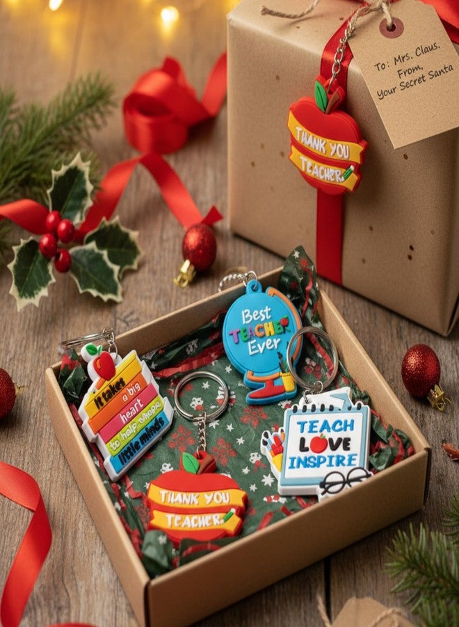باتيير مجموعة باتيير المكونة من 24 قطعة من هدايا تقدير المعلمات، تتضمن سلاسل مفاتيح للمعلمات مع حقائب هدايا وبطاقات شكر للنساء - Image 4