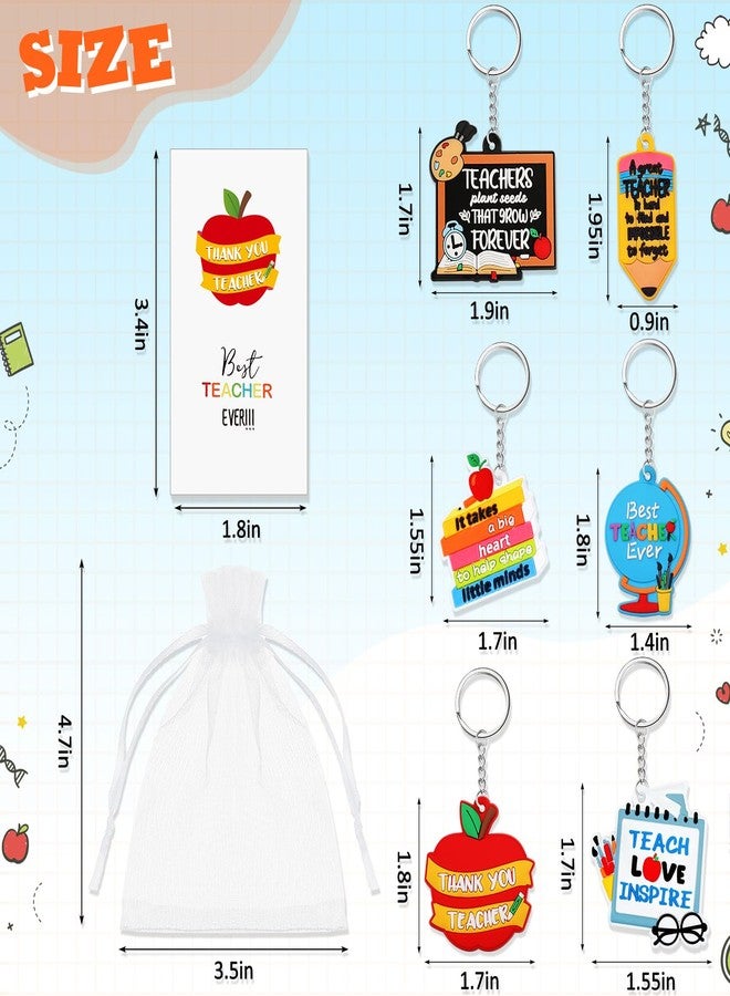 باتيير مجموعة باتيير المكونة من 24 قطعة من هدايا تقدير المعلمات، تتضمن سلاسل مفاتيح للمعلمات مع حقائب هدايا وبطاقات شكر للنساء - Image 2