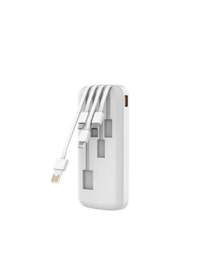 Power Bank Vidvie PB758 4 in 1 (Usb,Type-c,Micro,PD) Fast Charger 10,000 mAh - 4 Built-in Cables (White)