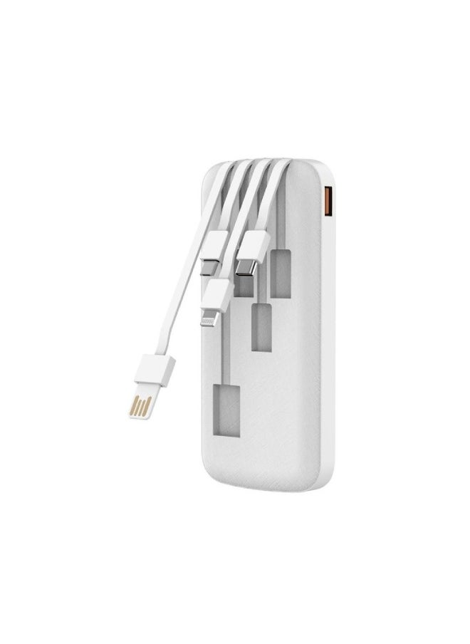 Power Bank Vidvie PB758 4 in 1 (Usb,Type-c,Micro,PD) Fast Charger 10,000 mAh - 4 Built-in Cables (White)
