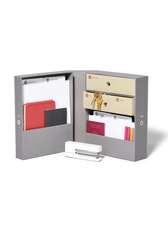 Savor | All-In-One Desk Organizer | Slate Gray - Keep Desk, Office, And Home Organized All-In-One Storage System For Important Files, Documents, Stationery, And Office Supplies - Image 1