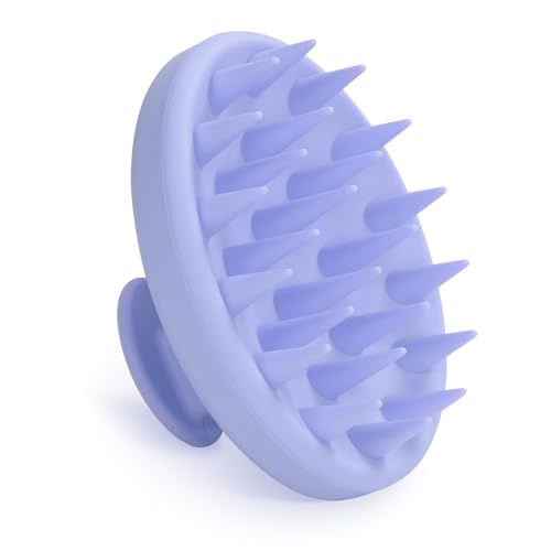 Meartchy Silicone Scalp Massager Scalp Scrubber for Hair Growth with Soft Bristles Scalp Exfoliator Brush Dandruff Removal Shampoo Brush for Wet Dry Scalp Care Light Purple - Image 1