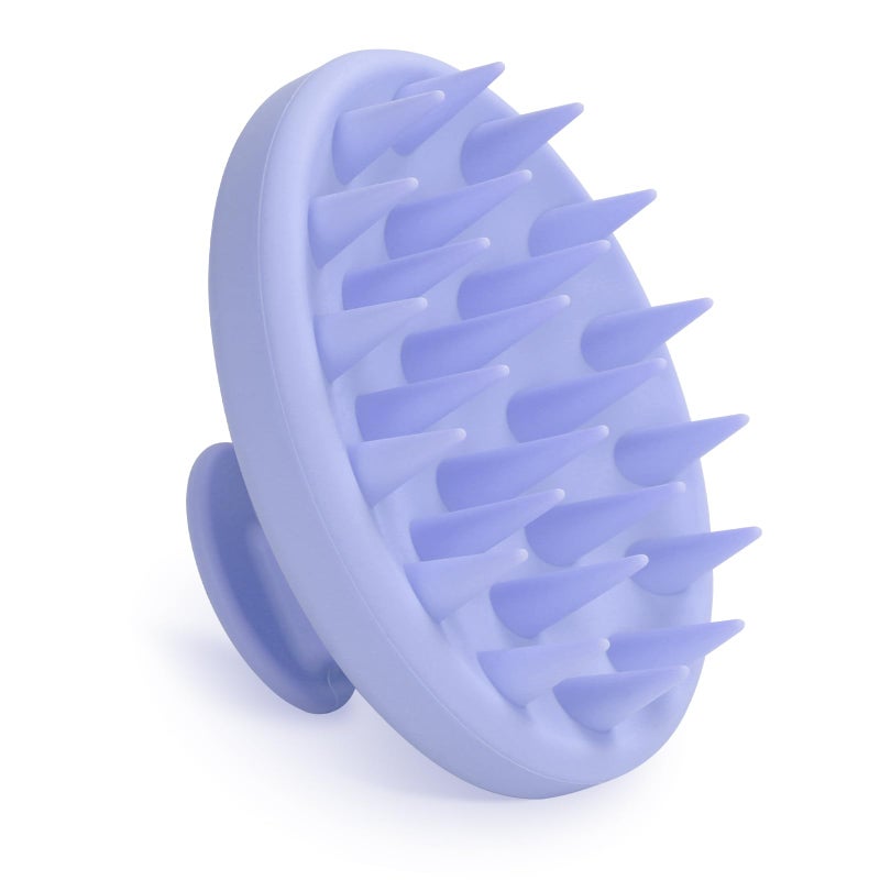 Meartchy Silicone Scalp Massager Scalp Scrubber for Hair Growth with Soft Bristles Scalp Exfoliator Brush Dandruff Removal Shampoo Brush for Wet Dry Scalp Care Light Purple - Image 3