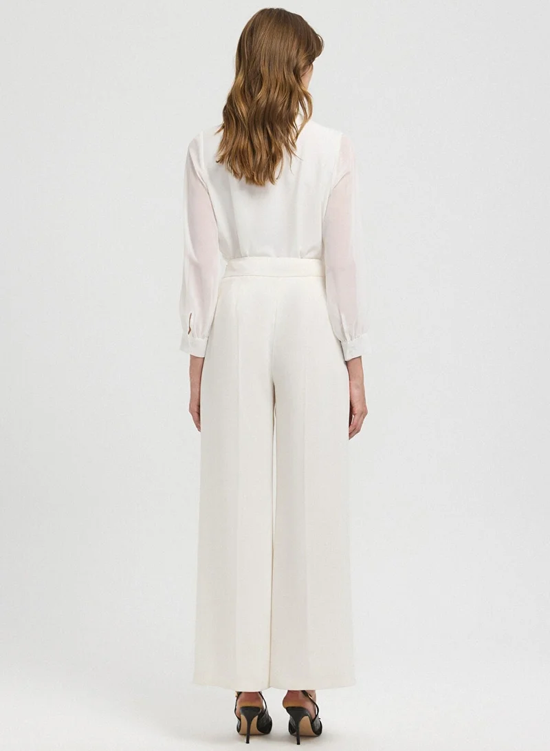 ابيكول Pleated Wide-Leg Trousers