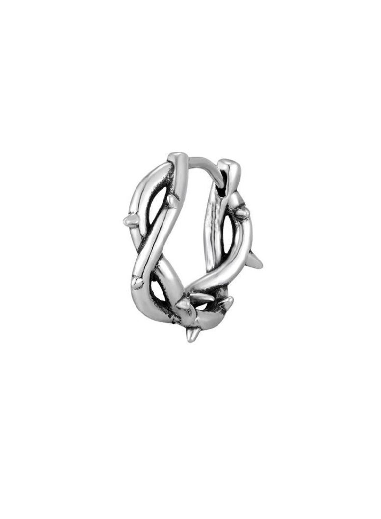 لاتين زوج واحد من الأقراط الرجالية المصنوعة من الفولاذ المقاوم للصدأ، أقراط دائرية على شكل هاجي - Image 2