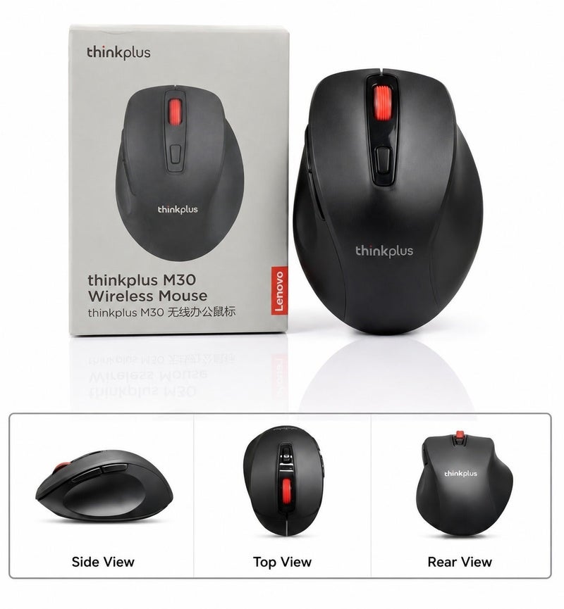 لينوفو ThinkPlus M30 Wireless Mouse 2.4GHz, black black - Image 5