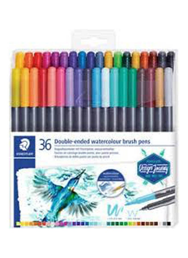STAEDTLER Double Ended Watercolor Brush Markers 36 Pcs Multicolour 