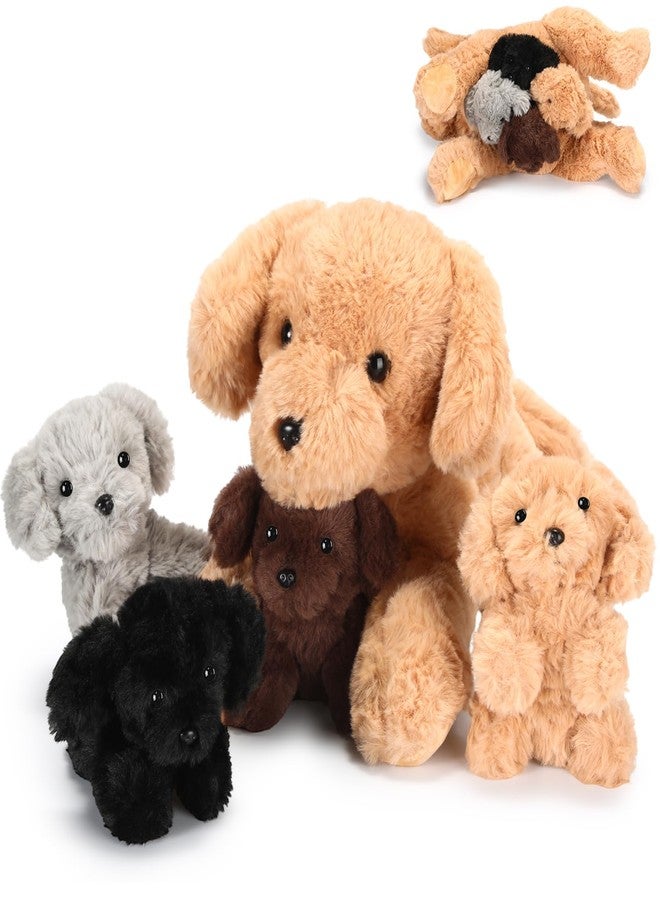 Skylety 5 Pcs Dog Stuffed Animal Puppy Stuffed with Babies Inside 1 Big Mommy with 4 Mini Baby Cute Soft Toy for Valentine Children Birthday Party Adopt a Puppy Favor(Lying Labrador) - Image 1