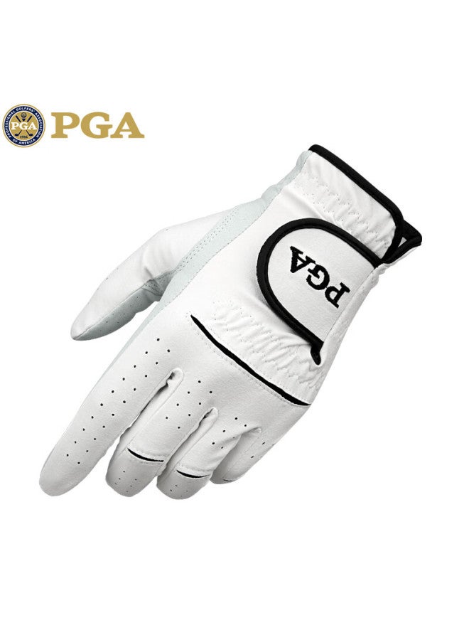 Pga Golf Glove Men's Genuine Imported Sheepskin + Microfiber Leather Breathable Comfortable Left Hand Reduced Swing Restriction - Image 1