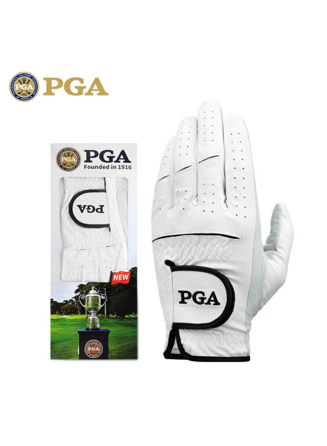 Pga Golf Glove Men's Genuine Imported Sheepskin + Microfiber Leather Breathable Comfortable Left Hand Reduced Swing Restriction - Image 4