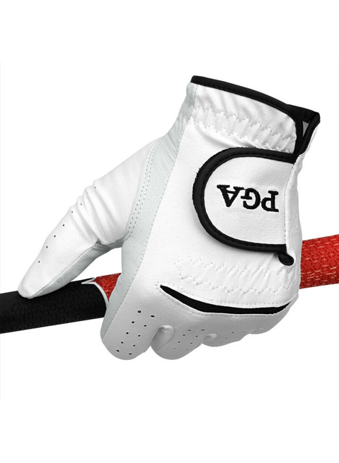 Pga Golf Glove Men's Genuine Imported Sheepskin + Microfiber Leather Breathable Comfortable Left Hand Reduced Swing Restriction - Image 2